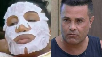Sabrina assusta Rodrigo ao aparecer com máscara facial