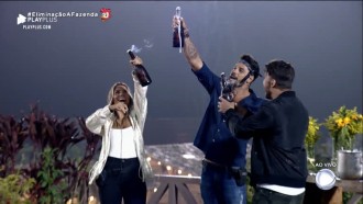 Diego, Hari e Lucas brindam à vaga na final de ‘A Fazenda’