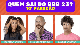 Enquete BBB 23 + Votação Gshow 10º Paredão: Domitila, Fred ou Gabriel, quem sai?