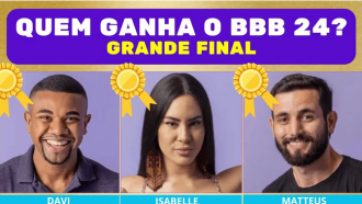 Enquete BBB 24 + Votação Gshow: Davi, Isabelle ou Matteus, quem é o favorito para ganhar? E quem fica em 2º e 3º lugar?