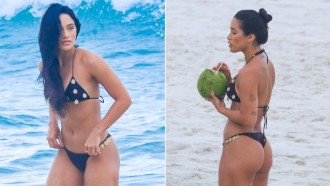 Ex-BBB Eva curte a praia da Barra da Tijuca, no Rio