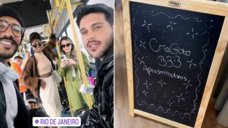 Ex-BBBs registram visita aos Estúdios Globo