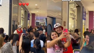 MC Bin Laden 'para' shopping do Rio ao ser tietado por fãs