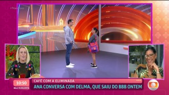 No Mais Você, Delma elogia Tadeu Schmidt: 'Macho lindo'