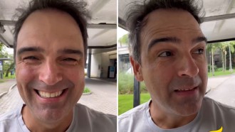 Tadeu Schmidt visita a casa do BBB 25 pela primeira vez