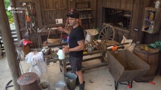 Netto aprende a cuidar da horta um dia após forte chuva