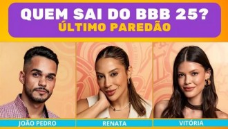 Votação BBB 25 último Paredão: quem sai do reality, João Pedro, Renata ou Vitória?