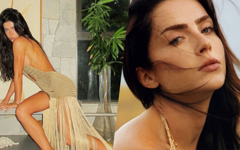 Jade Picon arranca suspiros com vestido ousado