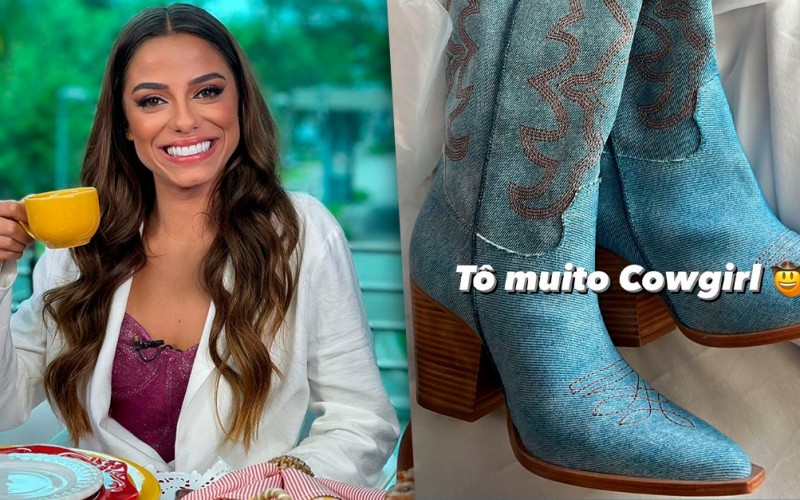Key Alves ganha bota e chapéu de cowboy de fãs: 
