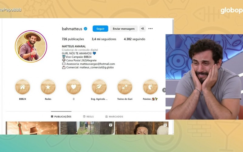 Matteus se assusta ao ver número de seguidores: 