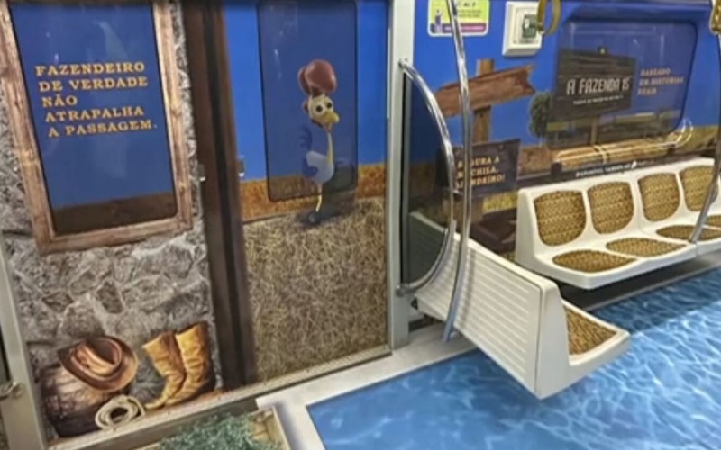 Metrô de SP entra no clima de A Fazenda 15